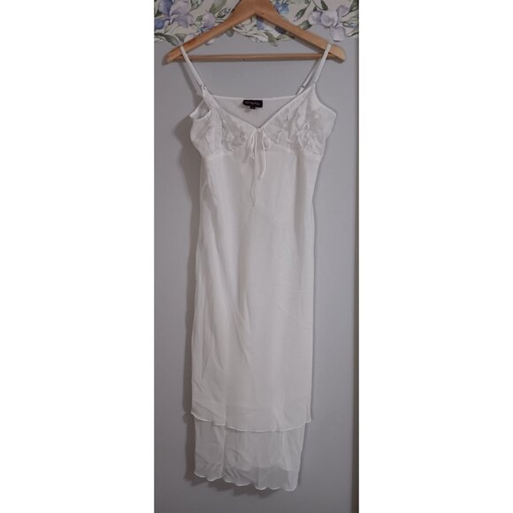 Bed of Roses NWOT Large White 3 Piece Midi Sheer Romantic Honeymoon Lingerie - Picture 3 of 7